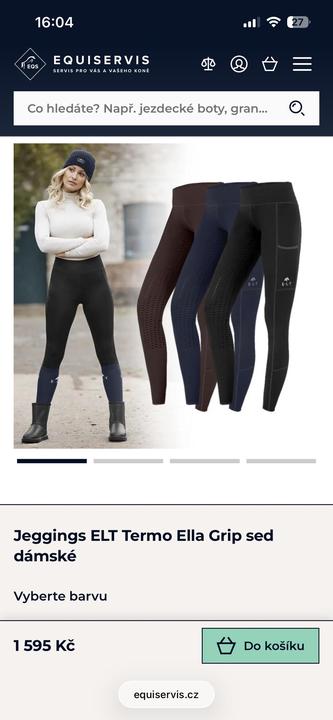 Jeggings ELT Termo Ella Grip sed dámské 🖤