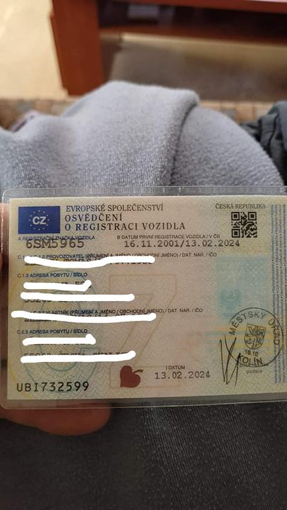 SPZ + doklady od přívěsu