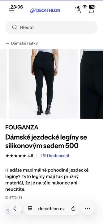 Jezdecké legíny Decathlon s gripem