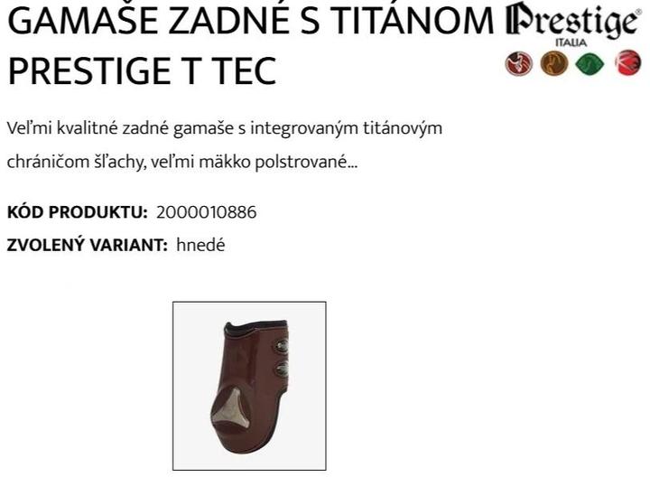 Chrániče PRESTIGE zadné T-TEC