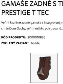 Chrániče PRESTIGE zadné T-TEC
